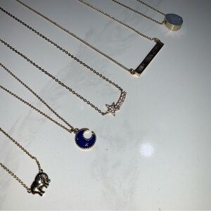 Set of Five Gold Necklaces